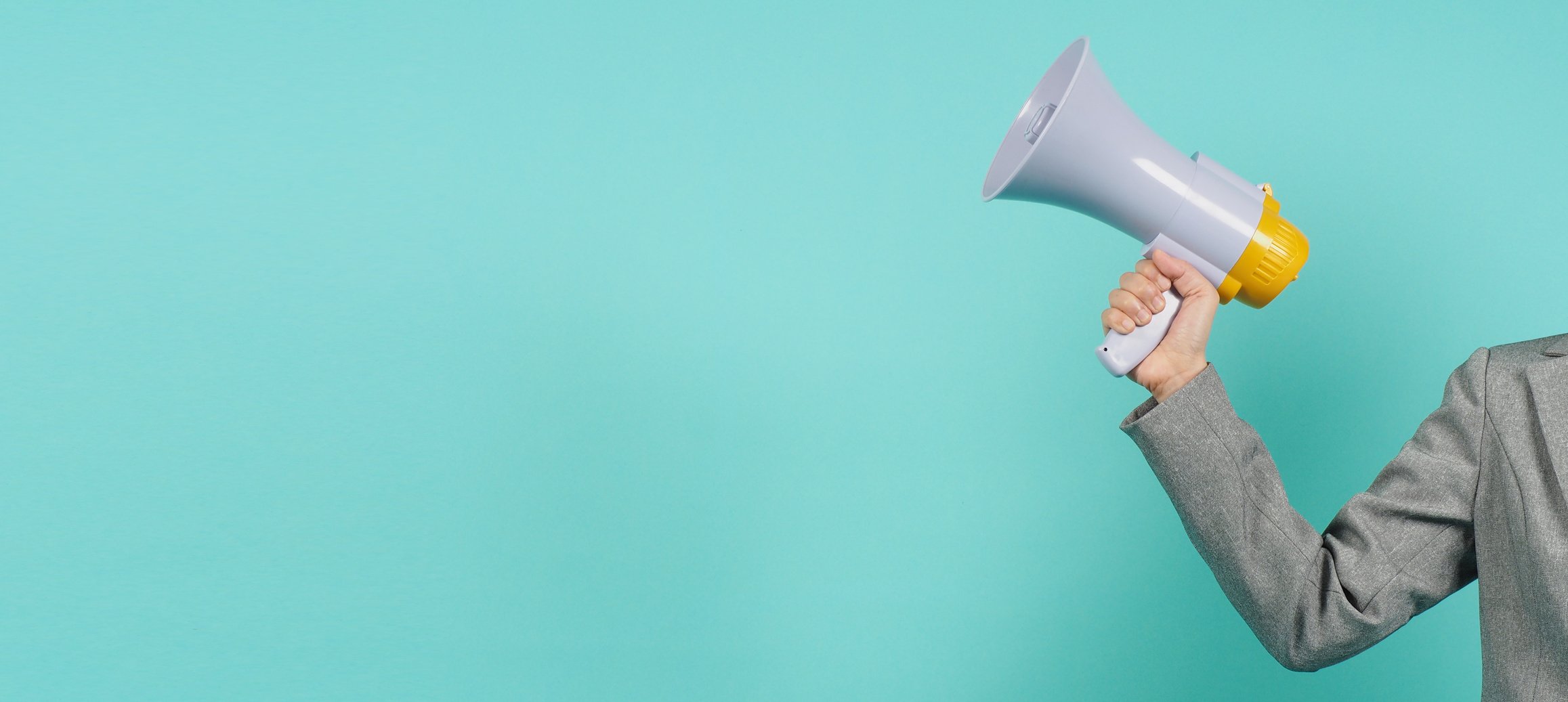 Person Holding a Megaphone